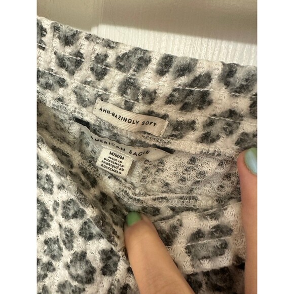 American Eagle Outfitters Gray Leopard Print Pajama Shorts - Picture 3 of 4